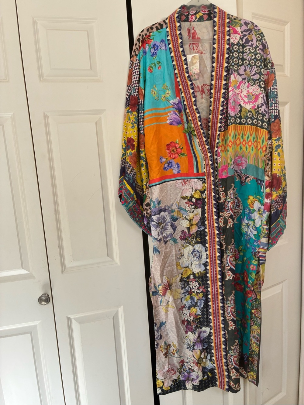 Johnny Was Multi-Color Patchwork Kimono Coat